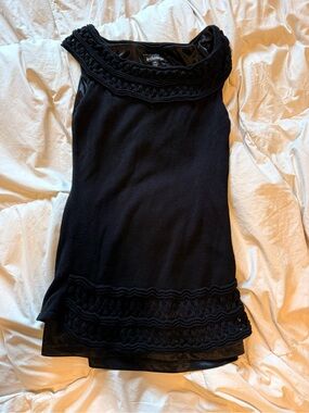le chateau Black Crocheted Trim Tank